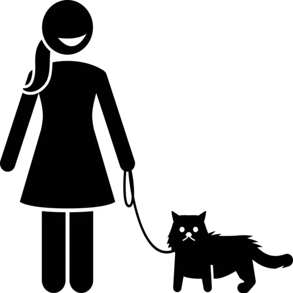 Cat Leash Icon — 스톡 벡터