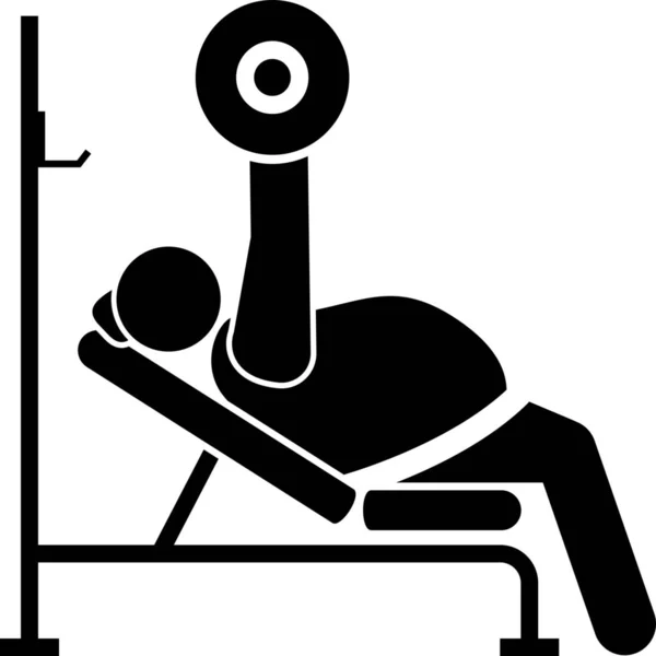 Bench Press Egzersiz Sumo Simgesi — Stok Vektör