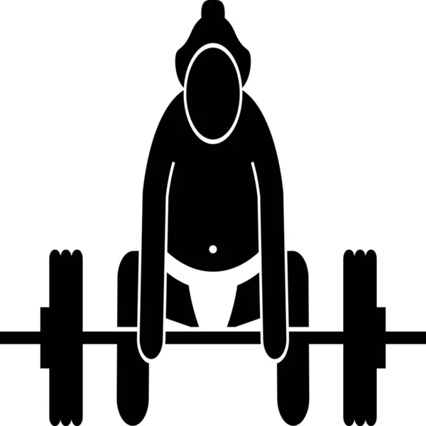 Barra Gimnasio Elevación Icono — Vector de stock