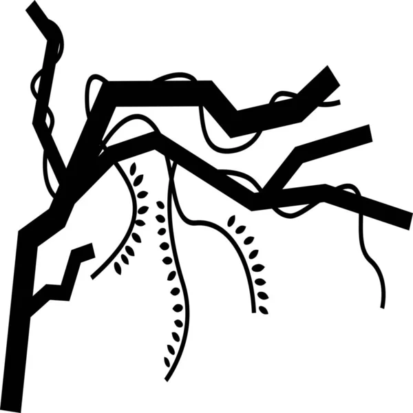 Иконка Виноградной Лозы Твердом Стиле — стоковый вектор