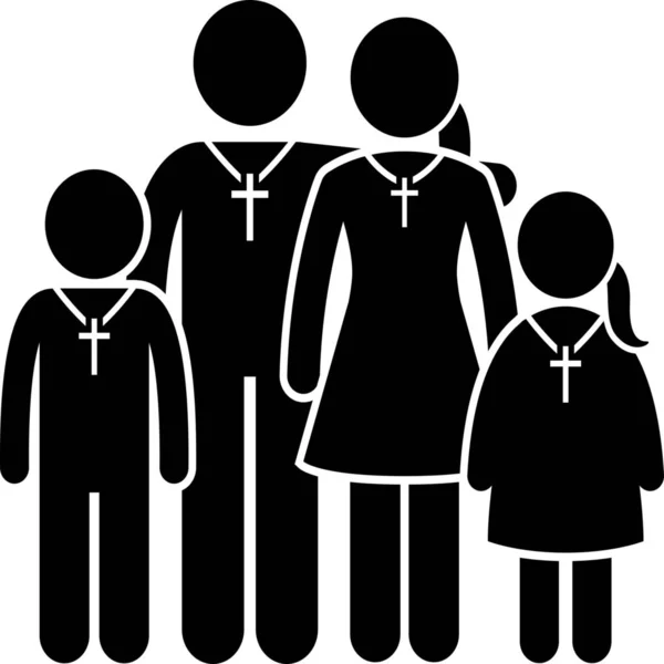 基督教基督教家庭的象征 — 图库矢量图片