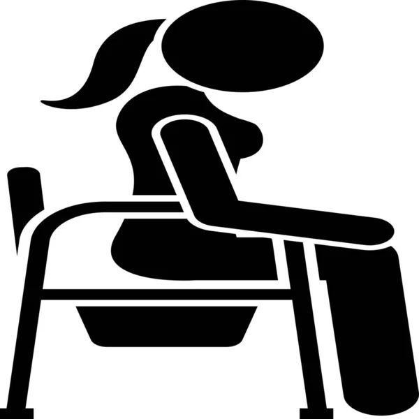 Sandalye Klozet Kadın Simgesi — Stok Vektör