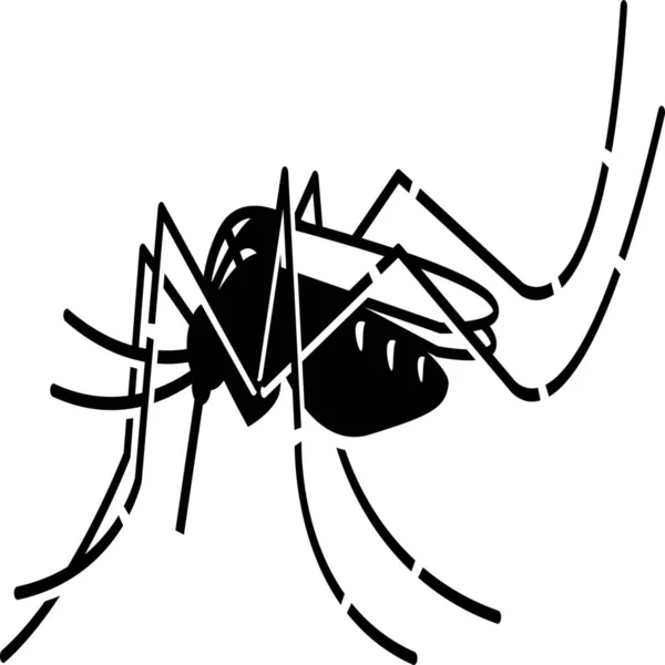Aedes Dengue Myggikon Fast Stil — Stock vektor