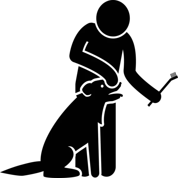 Brushing Dog Equipment Icon — Stock Vector