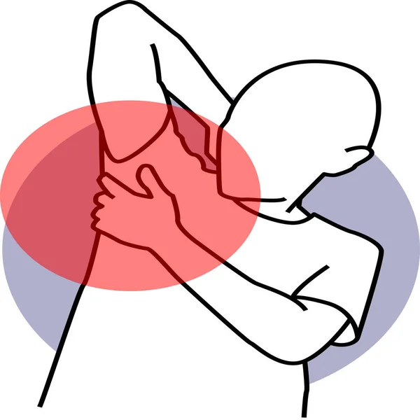 Dolor Axila Movimiento Icono — Vector de stock