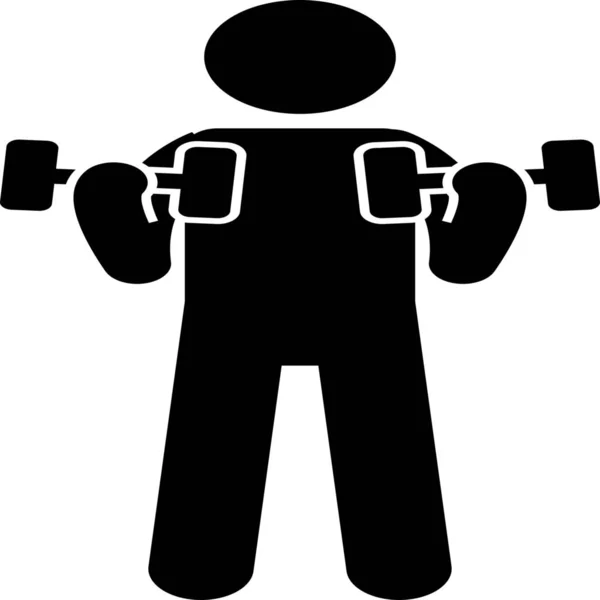 Bodybuilder Bodybuilding Dumbbell Icon Solid Style — Stock Vector
