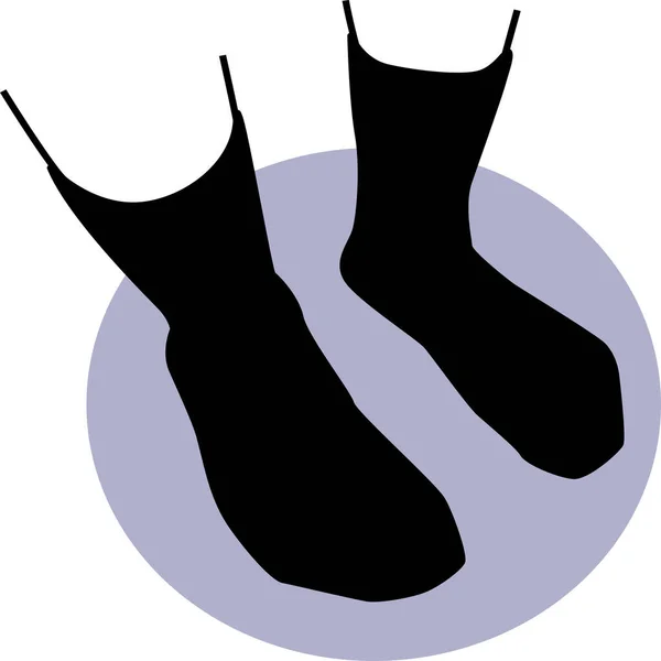 Socks Long Black Icon — Stock Vector