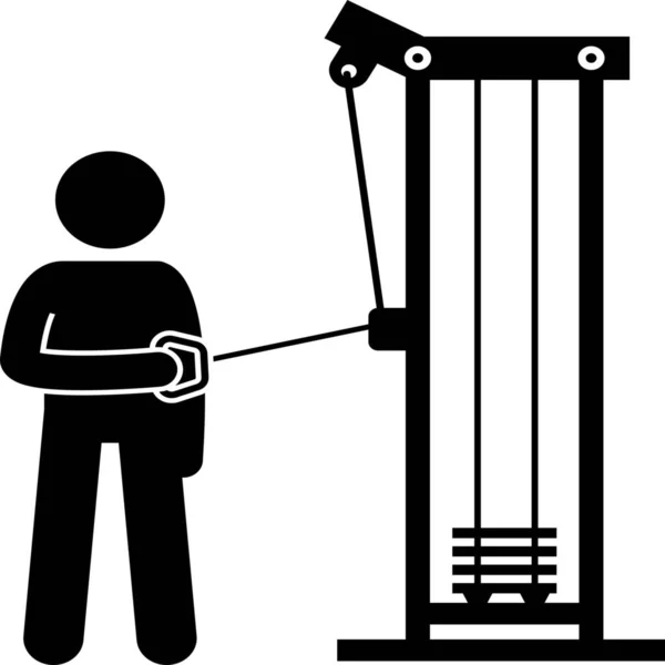 Exercícios Rotação Externa Com Ícone Ginásio Cabo Categoria Ginásio — Vetor de Stock