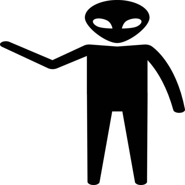 Alien Pose Mit Ikone — Stockvektor