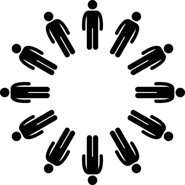 Круг Сообщество Икона Человечности — стоковый вектор