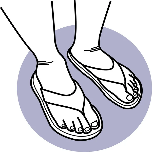 足サンダルの靴のアイコン — ストックベクタ