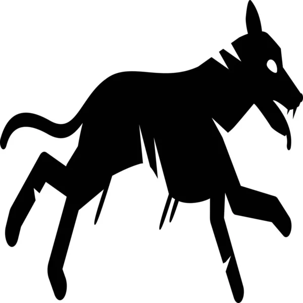 Zombie Perro Animal Icono — Vector de stock