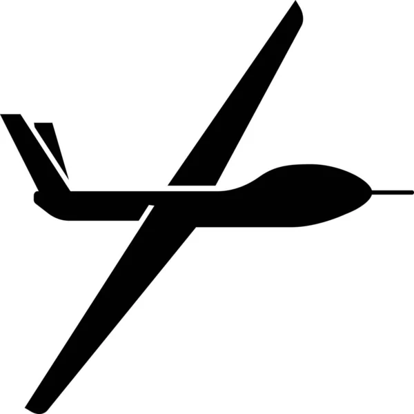 Aéreo Uav Icono Tripulado Estilo Sólido — Vector de stock