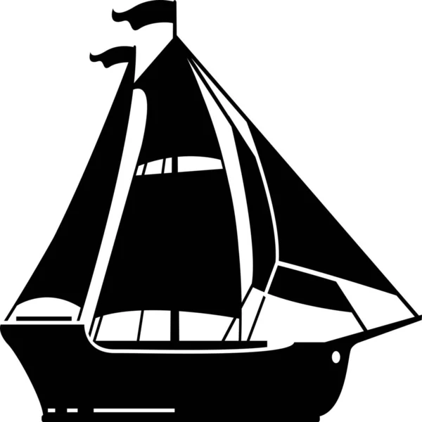 Brig Sail Sailboat Icon Vehicles Modes Transportation Category — Stock Vector