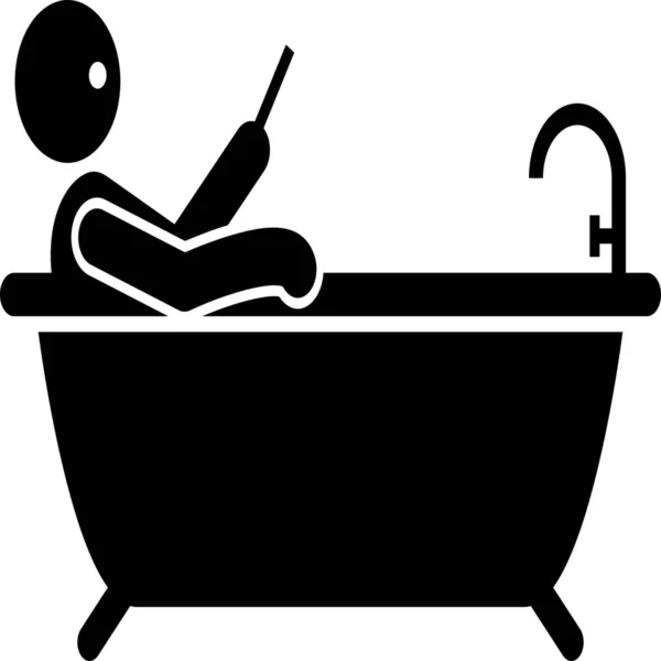 Bathtub Dangerous Person Icon — Stock Vector