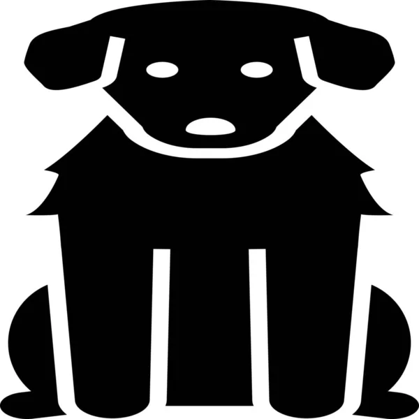 Dog Front View Golden Retriever Icon — Stock Vector