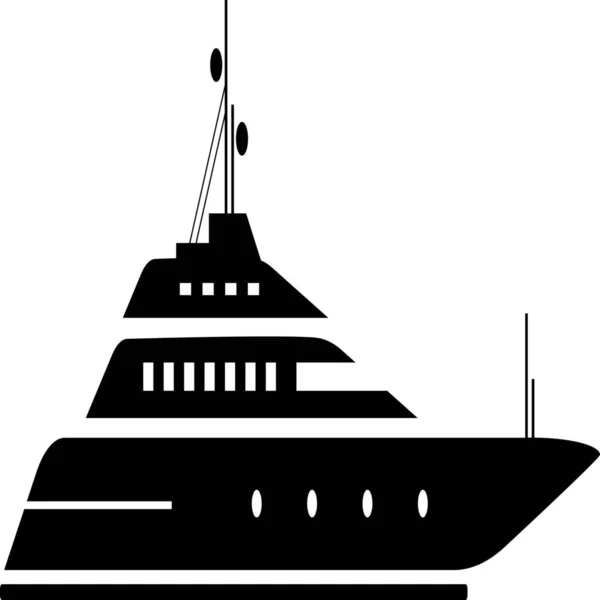 Luxury Ship Superyacht Icon Vehicles Modes Transportation Category — Stock Vector