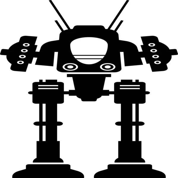 Icono Robot Pierna Larga Misiles — Vector de stock