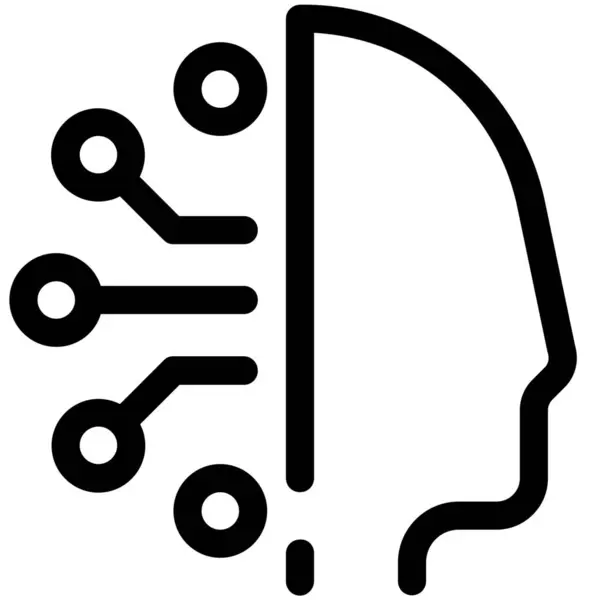 Artificiell Intelligens Maskin Ikon — Stock vektor