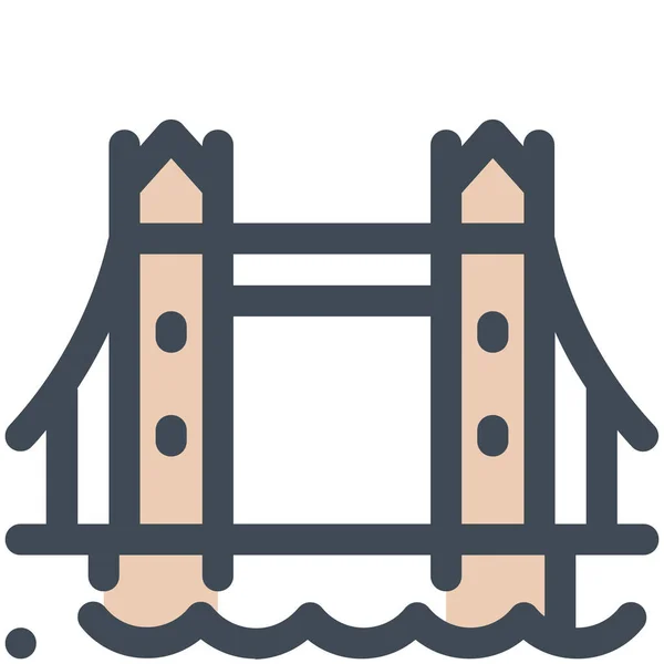 Ікона Будівництва Мостів Категорії Ландмаркс — стоковий вектор