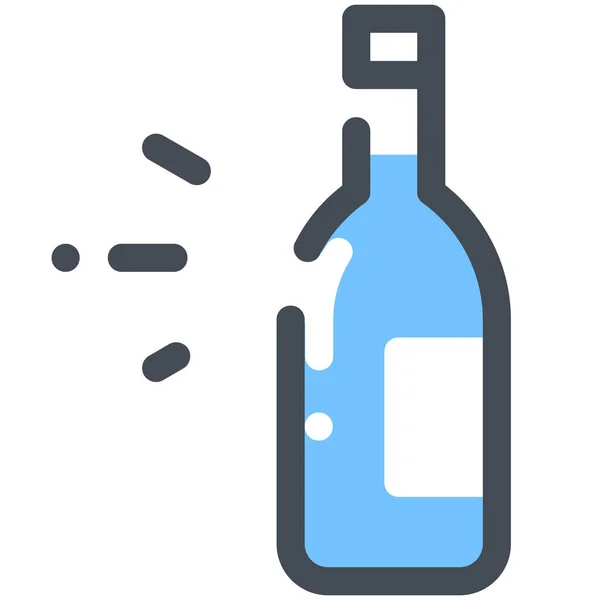 Bira Şişesi Doldurulmuş Taslak Biçiminde Ikon — Stok Vektör