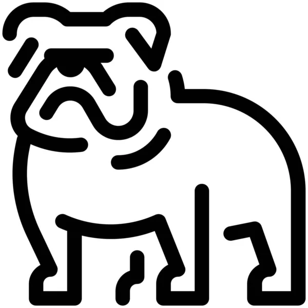 Dier Hond Huisdier Pictogram Outline Stijl — Stockvector