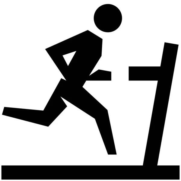Fitness Maraton Futás Ikon Szilárd Stílusban — Stock Vector