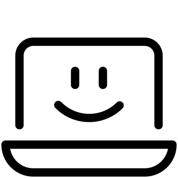 Computer Face Informatics Icon — Stock Vector