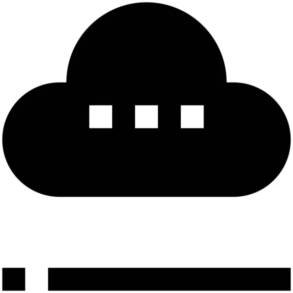 Cloud Etc Meer Pictogram Solid Stijl — Stockvector
