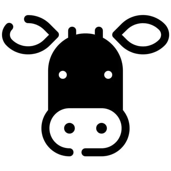 Ícone Fazenda Vaca Animal Estilo Sólido —  Vetores de Stock