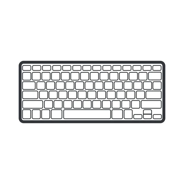 Teclado Del Dispositivo Icono Computadora Estilo Esquema — Archivo Imágenes Vectoriales