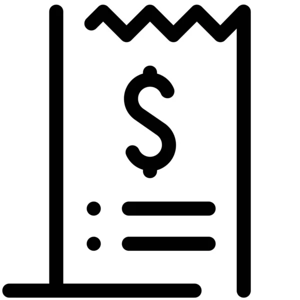 Ikona Faktury Dolarach Banknotów — Wektor stockowy