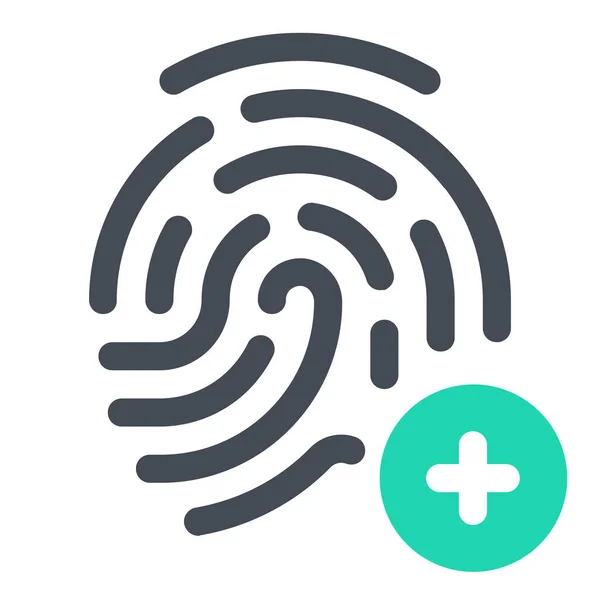 Add Data Fingerprints Icon Filled Outline Style — Stock Vector