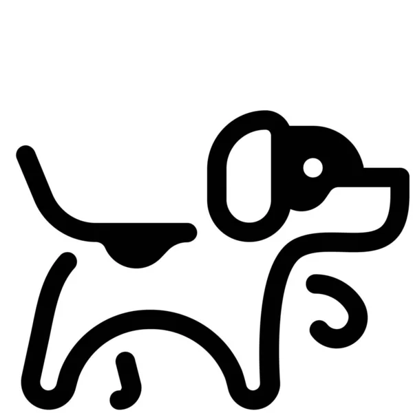 Animal Perro Mascota Icono Estilo Esquema — Vector de stock