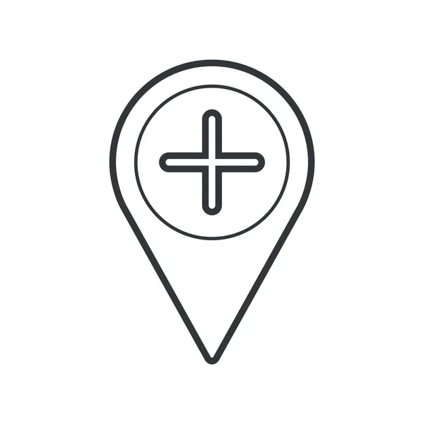 Location Navigation Pin Icon Outline Style — Stock Vector