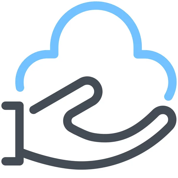 Ikona Obsługi Danych Chmurze Stylu Outline — Wektor stockowy
