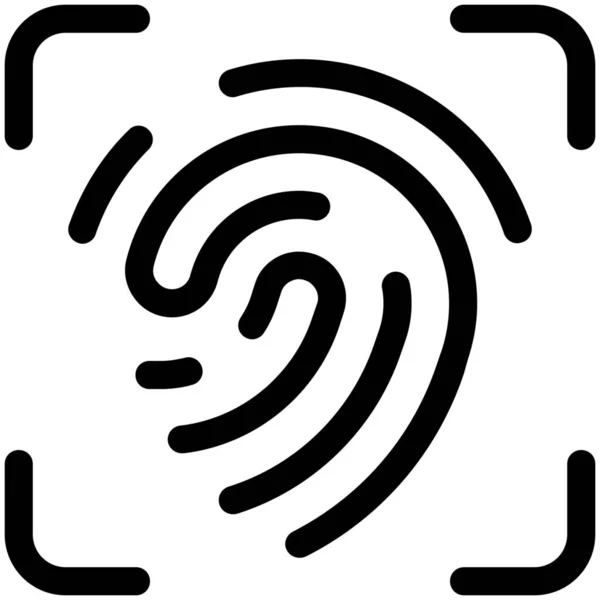 Ícone Impressão Digital Biométrica — Vetor de Stock