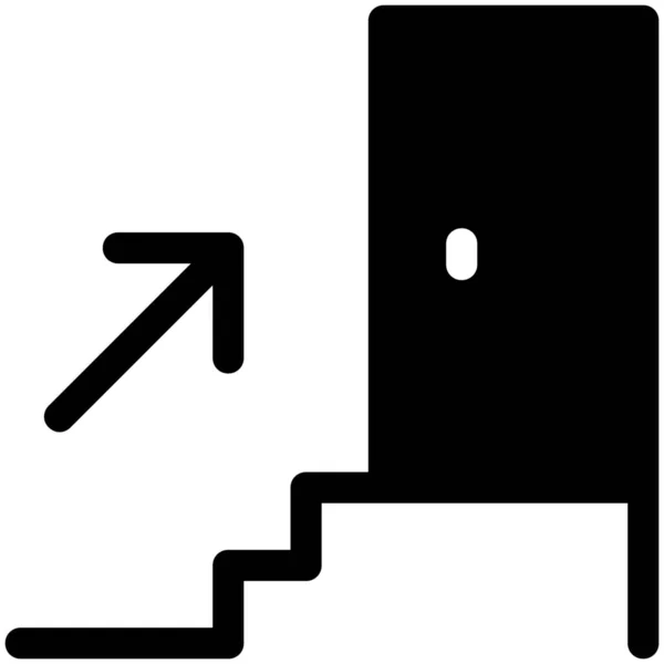 Ikona Wejścia Awaryjnego Drzwi — Wektor stockowy