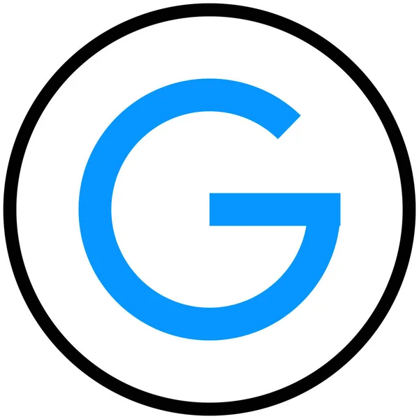 Ikona Média Loga Google Stylu Vyplněného Osnovy — Stockový vektor
