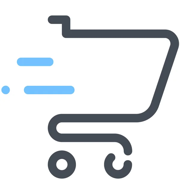 Schnelle Warenkorbzustellung Der Kategorie Shopping Commerce — Stockvektor