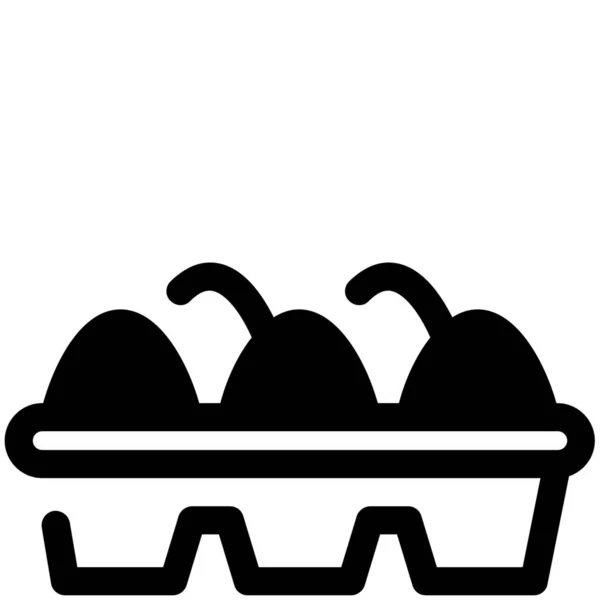 Eggs Farm Food Icon Solid Style — Stock Vector