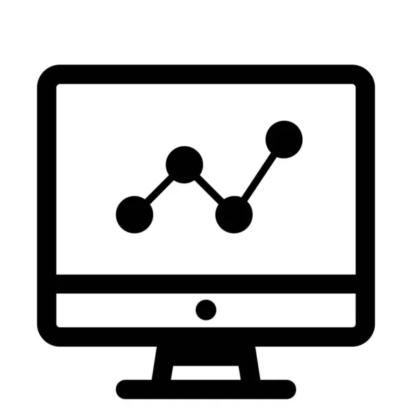 Icône Ordinateur Analyse Médecine Dans Style Outline — Image vectorielle