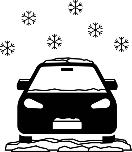 Car Ice Snow Icon — Stock Vector