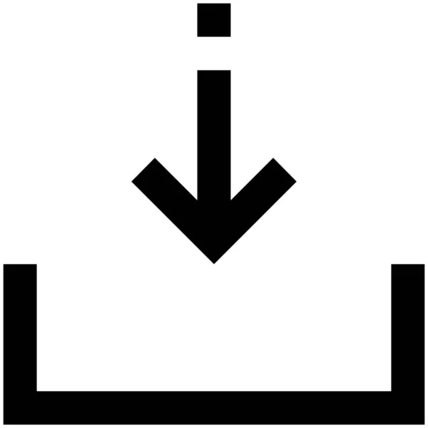 Freccia Giù Scaricare Icona Stile Solido — Vettoriale Stock