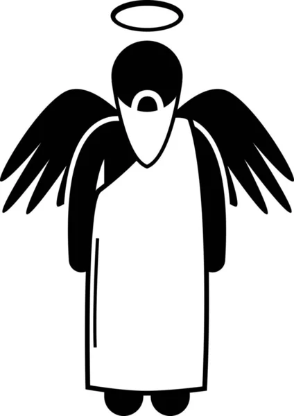 Angel God Icono Sólido Estilo Sólido — Archivo Imágenes Vectoriales