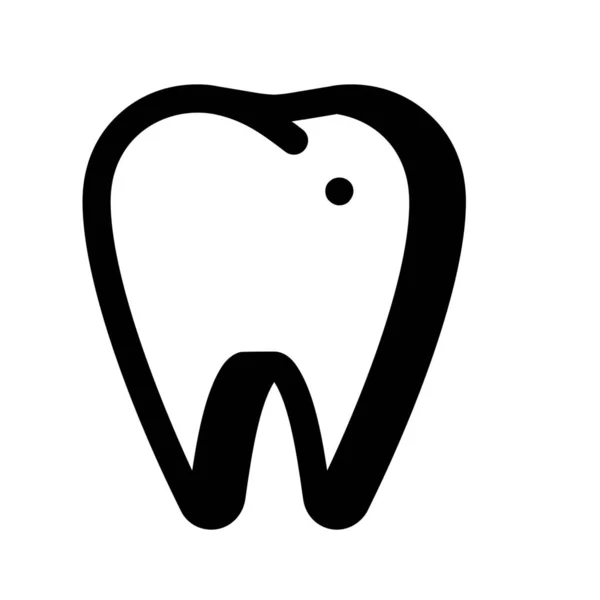 Curación Dentista Icono Odontología Estilo Esquema — Vector de stock