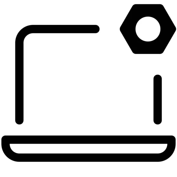 Icon Zur Einstellung Der Laptop Konfiguration — Stockvektor