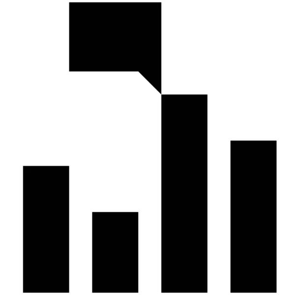 Analys Diagram Grafbubblor Ikon Fast Stil — Stock vektor