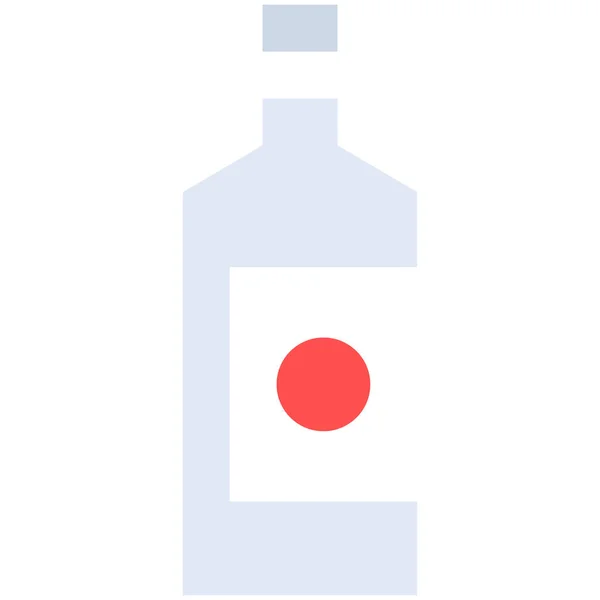 Alcohol Bar Fles Icoon Platte Stijl — Stockvector