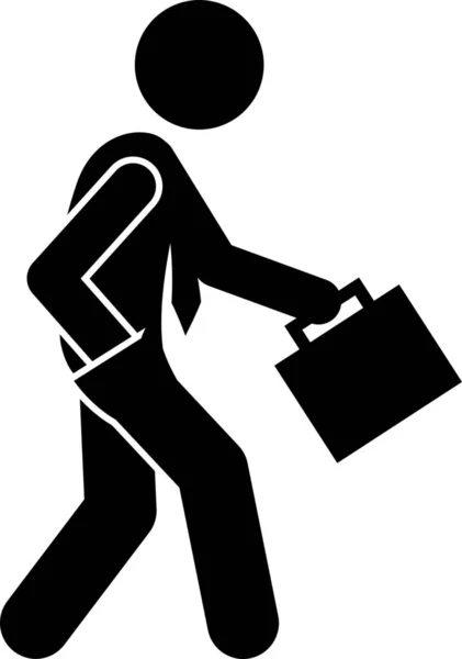 Bolsa Negocios Icono Hombre Negocios Estilo Sólido — Vector de stock